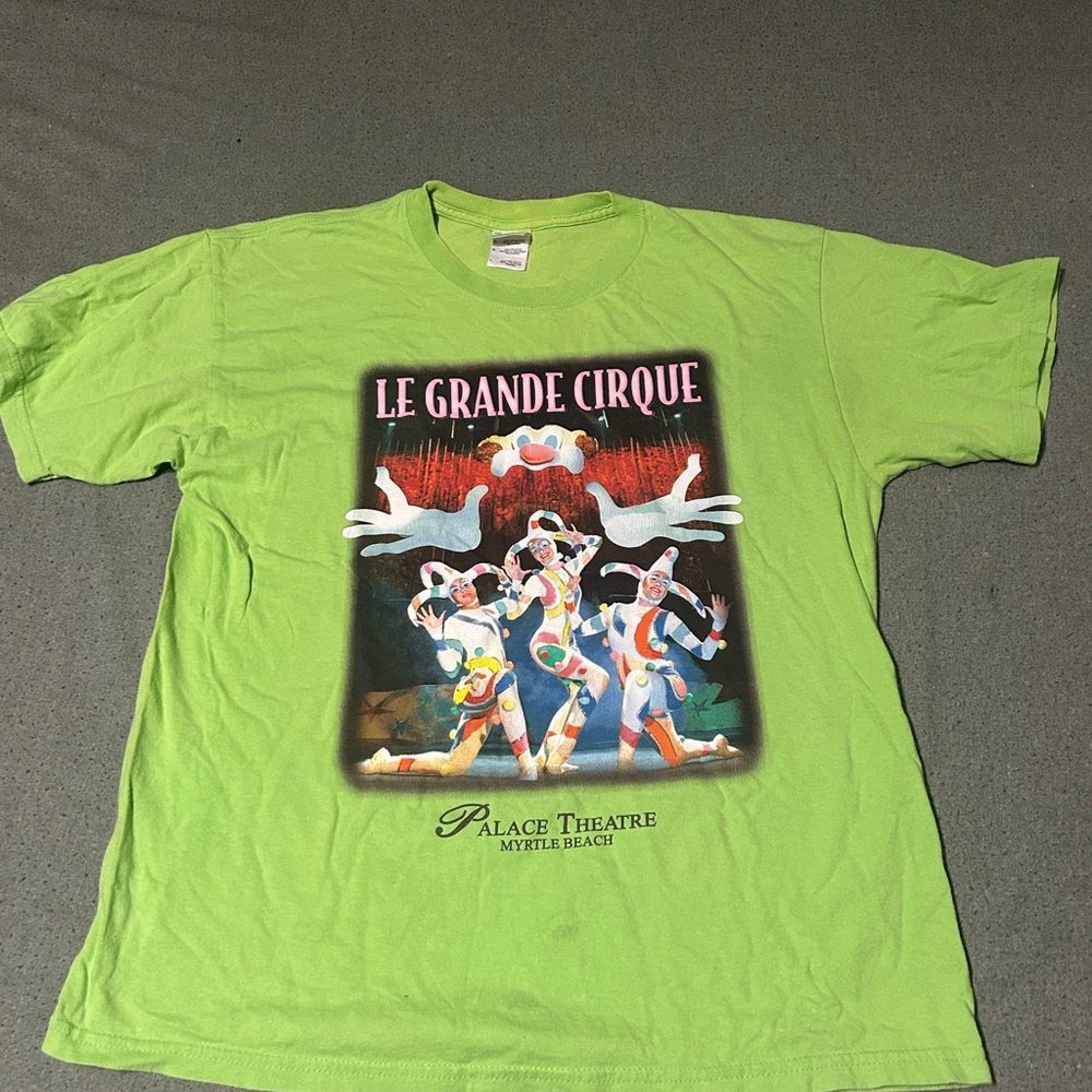 VTG Circus Graphic T-Shirt - Neon Green (size:Large)